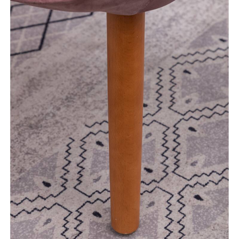 Leisure Chair Ottoman Set Office Chair, Mauve Stylish Velvet Upholstered Reception Chair Vanity Chair with Wooden Frame