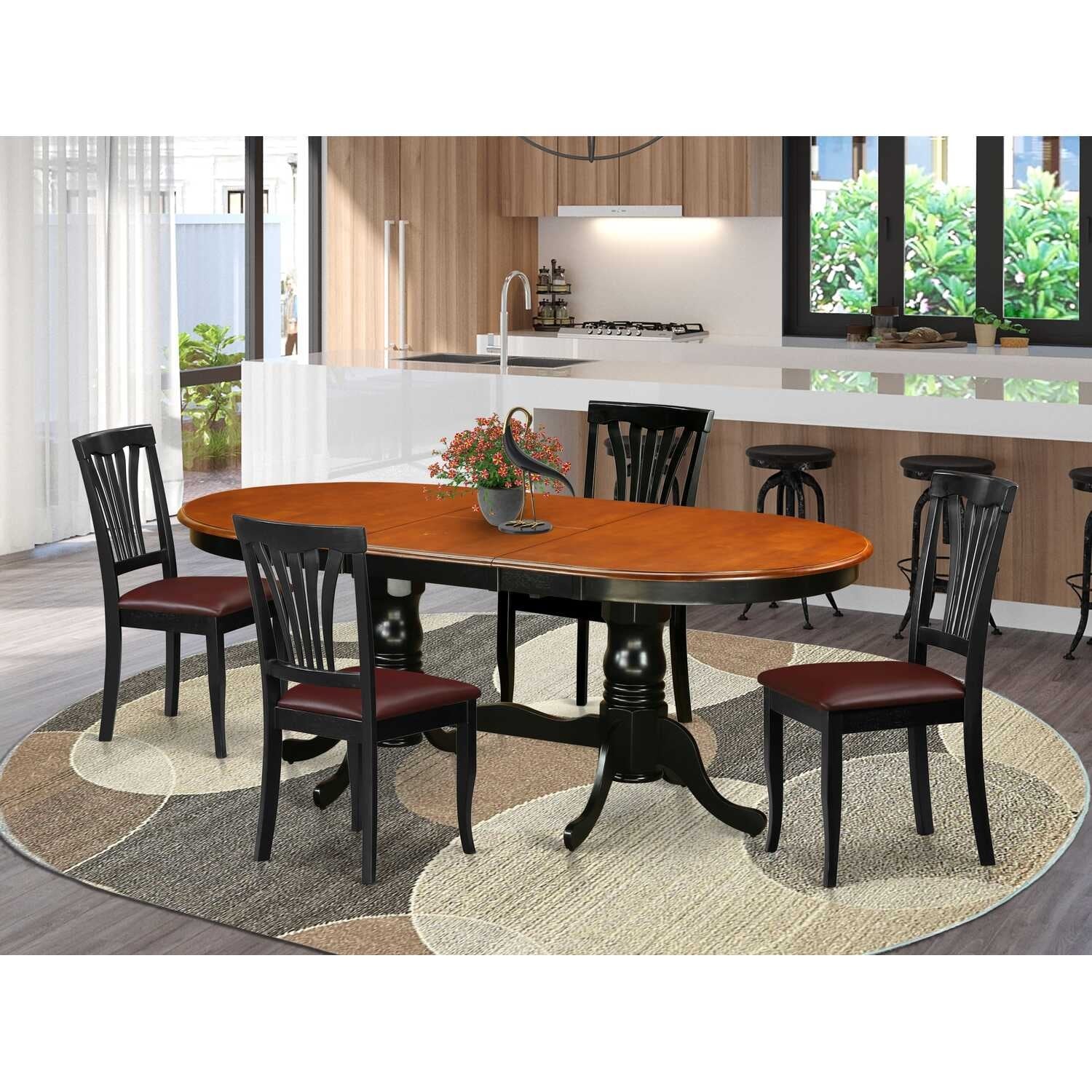 Vintage Dining Table Set - 9 Piece Victorian Style Table & Chairs