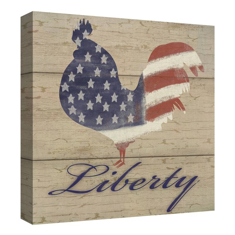 Rooster Flag by Willowbrook Fine Art Canvas Art Print