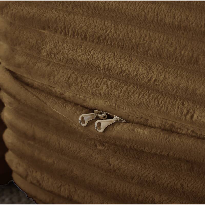 Floor Sofa With 2 Pillows,Convertible Plush Corduroy Foam-Filled Sleeper Sofa Bed,15" Full Size Folding Mattress,Guest Bed