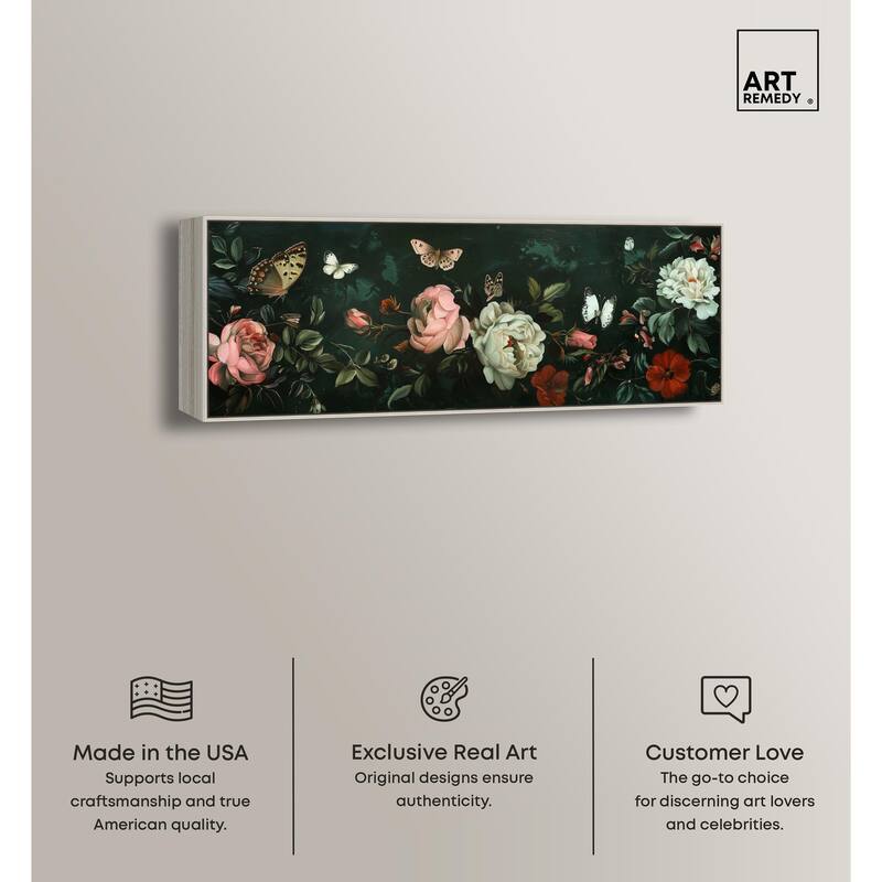 Emerald Floral II Panoramic Canvas by Art Remedy