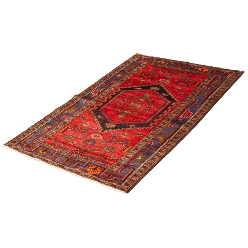 ECARPETGALLERY Hand-knotted Andelz Red Wool Rug - 4'3 x 6'11