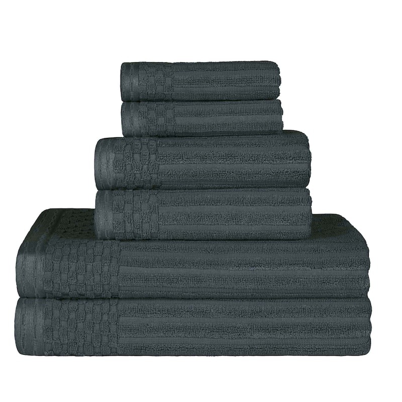 Superior Soho Ribbed Cotton 6-Piece Assorted Towel Set