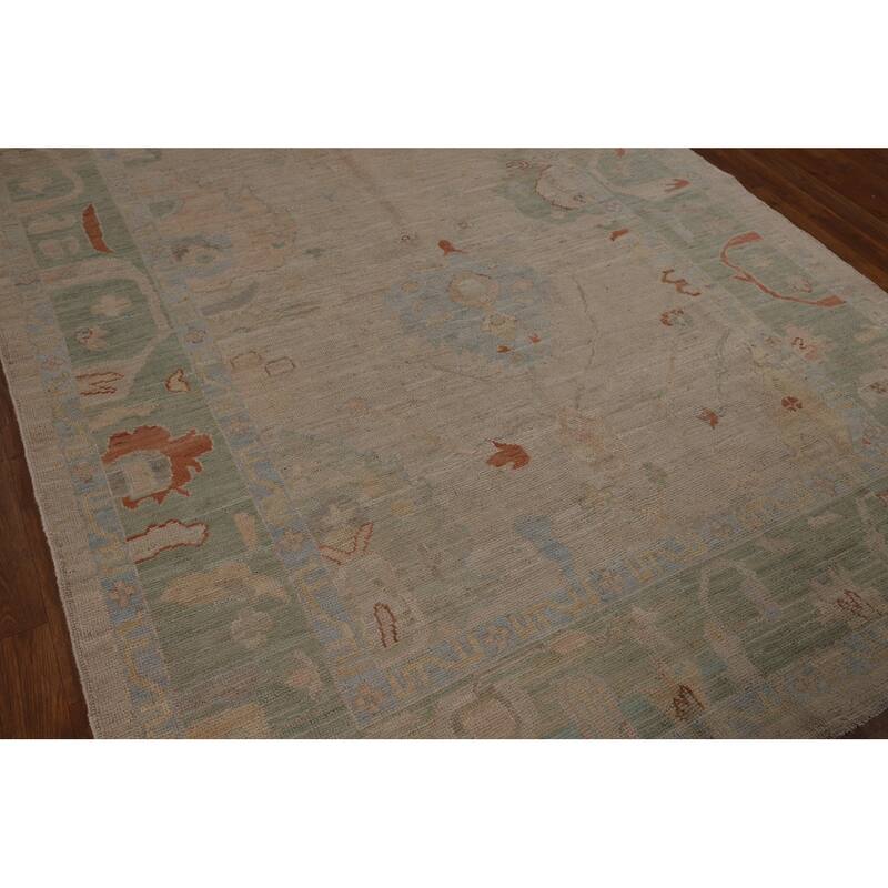 Vegetable Dye Oushak Oriental Area Rug Handmade Wool Carpet - 6'0"x 8'7"