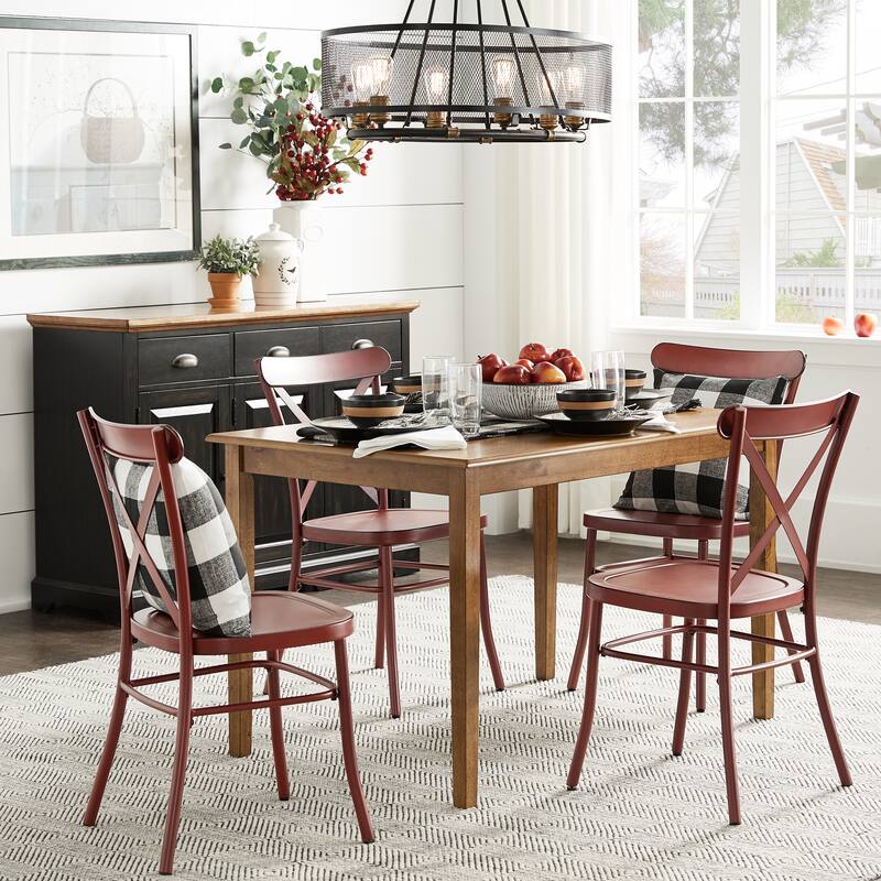 Wilmington II Oak Wood Finish 48" Rectangle Dining Set by iNSPIRE Q Classic
