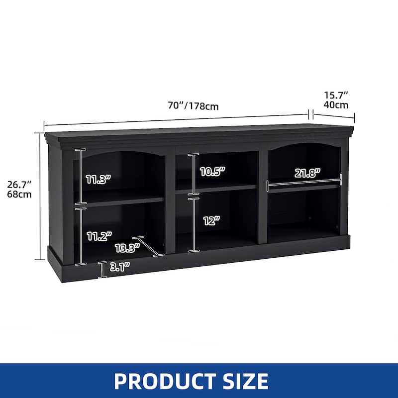 Moasis 70"W Farmhouse TV Stand for 75/80" TV, Entertainment Center
