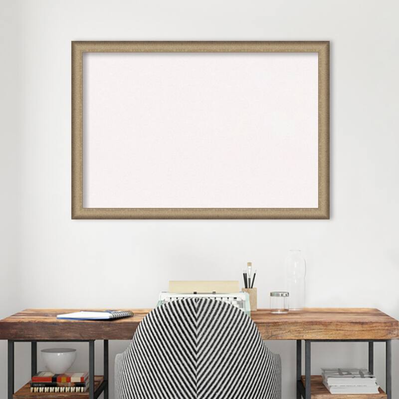Elegant Brushed Narrow Framed White Corkboard Bulletin Board