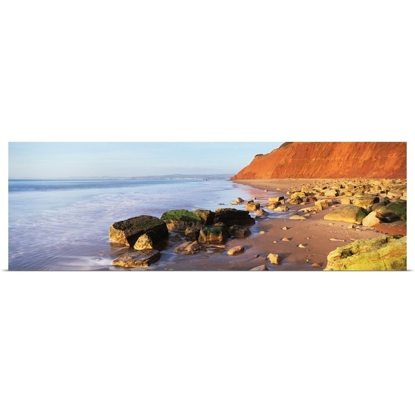 "Rocks at the seaside, Sandy Bay, Exmouth, Devon, England" Poster Print