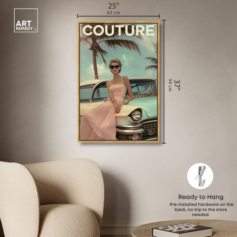 Vintage Beach Car Cover Canvas by Art Remedy