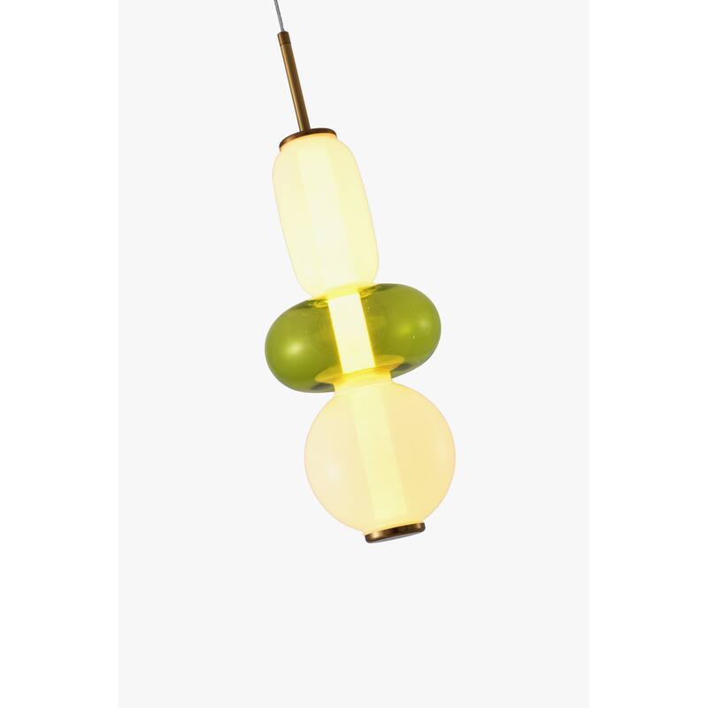 Gold Metal LED Pendant With Glass Shade