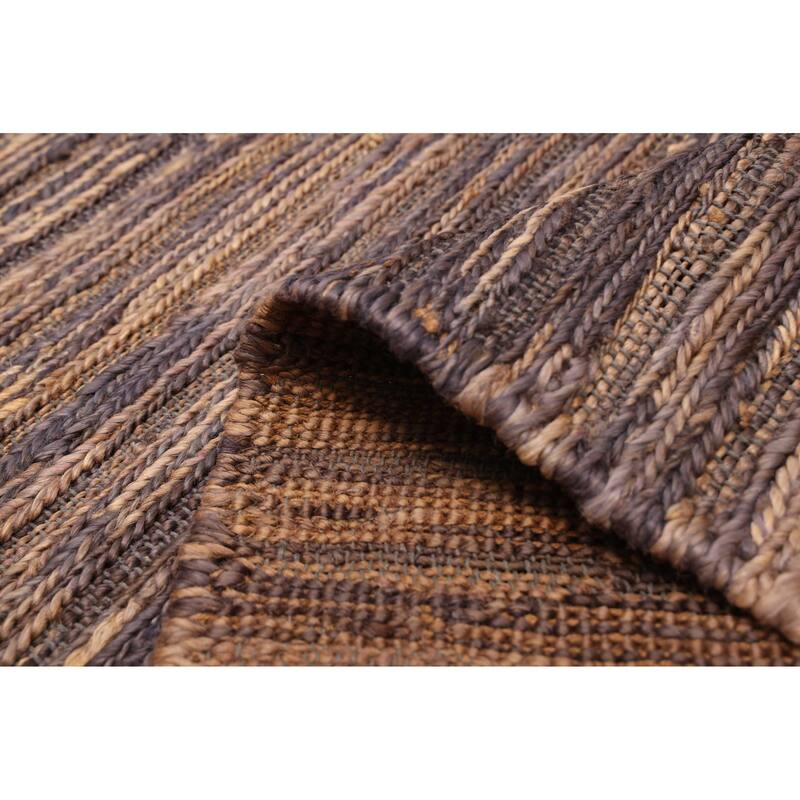 ECARPETGALLERY Flat-Weave Palas Denizli Brown Jute Rug - 5'1 x 7'10
