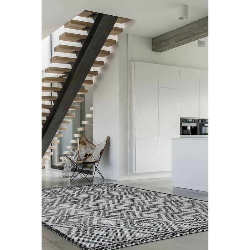 ECARPETGALLERY Braid weave Sienna Light Green Wool Rug - 5'4 x 7'5