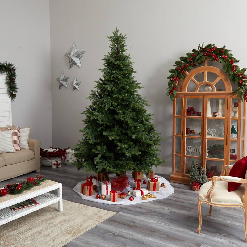 9ft. Spruce Artificial Christmas Tree with 750 Clear Lights & 1912 Branches - Majestic Seasonal Holiday X-Mas Tree