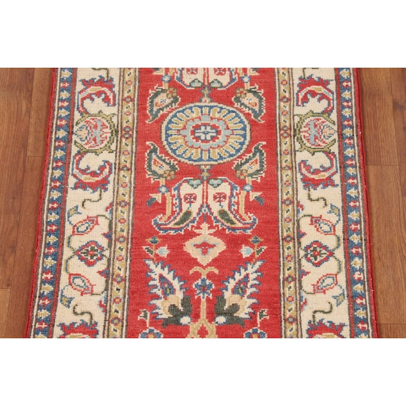 Kazak Oriental Runner Rug Handmade Wool Carpet - 2'1" x 5'9"