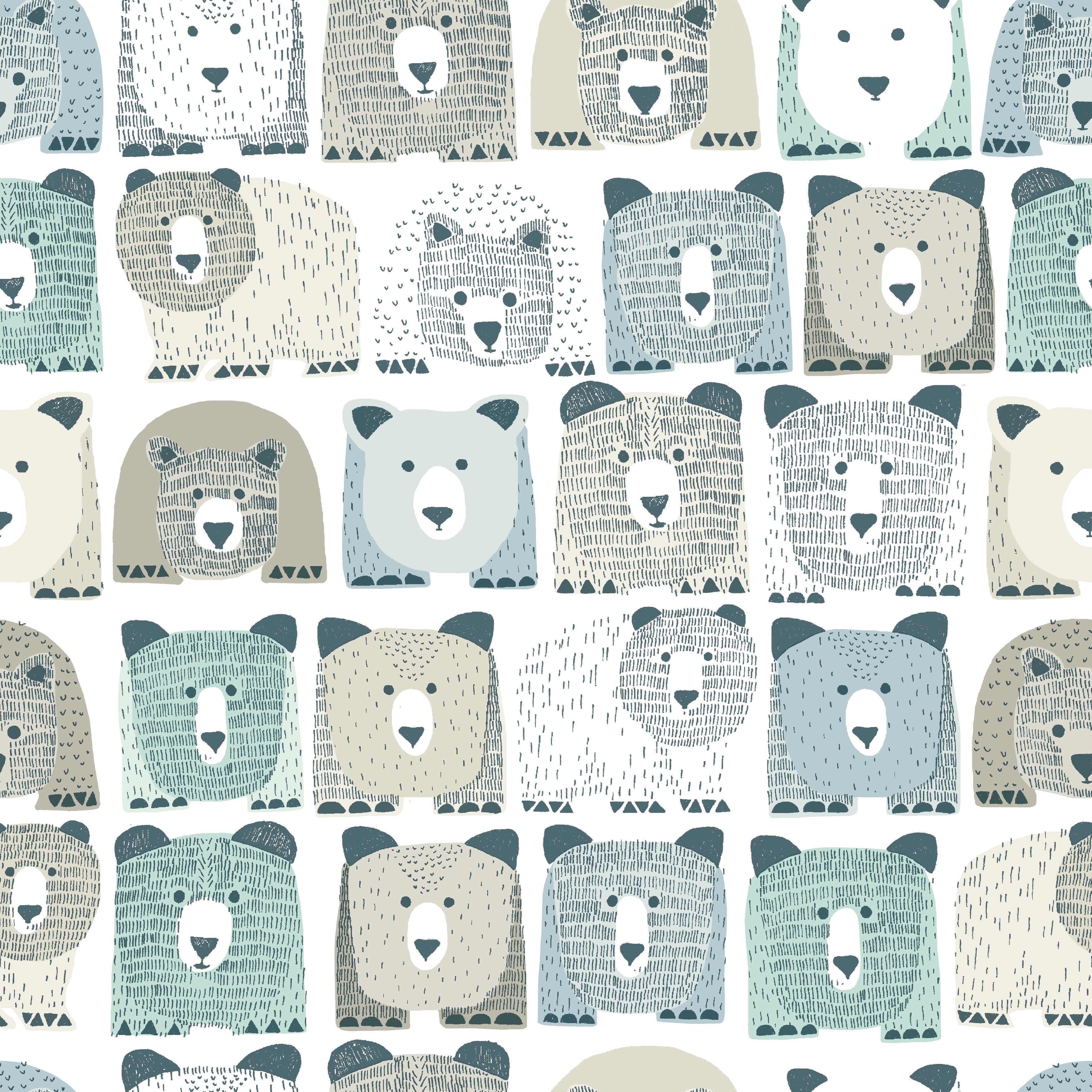 Dwell Studio Bears Blue Peel & Stick Wallpaper