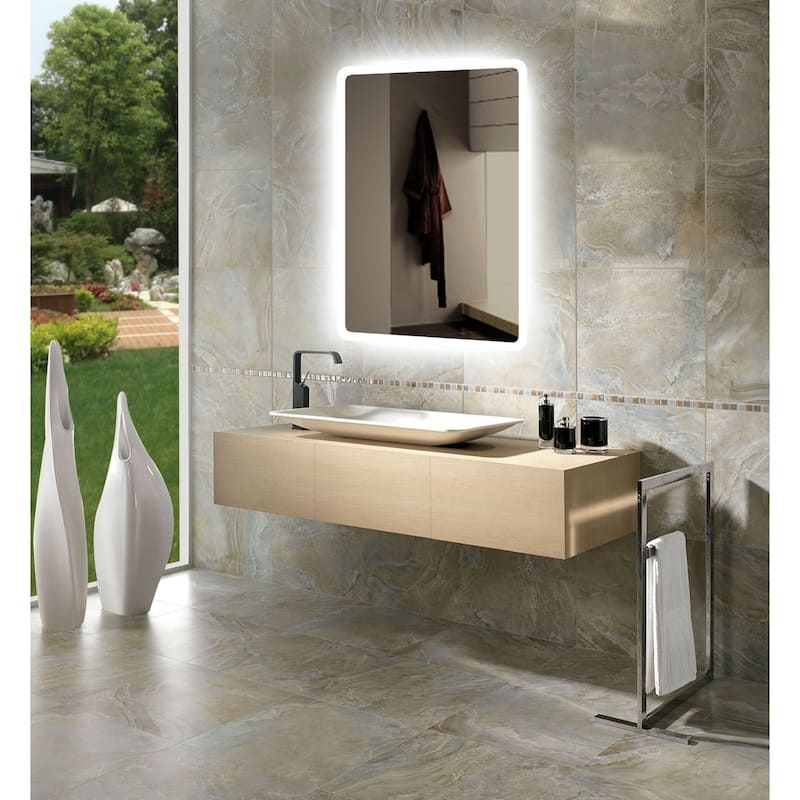Miseno 24" W x 32" H Rectangular Frameless Wall Mounted Mirror with