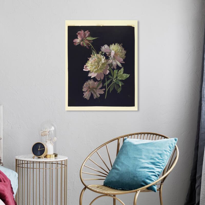 Wynwood Studio Canvas Floral and Botanical Flower Study Peonies Pink and Light Pink Traditional Wall Art Canvas Print - 24 x 20