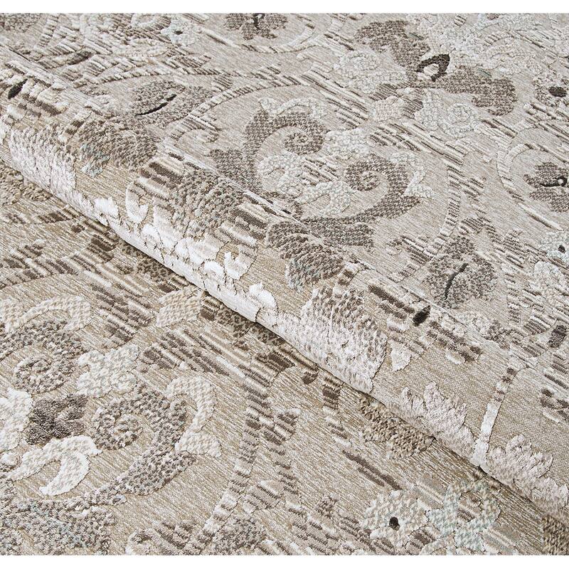 Couristan Cire Aurora Regal Mushroom-Antique Cream Area Rug