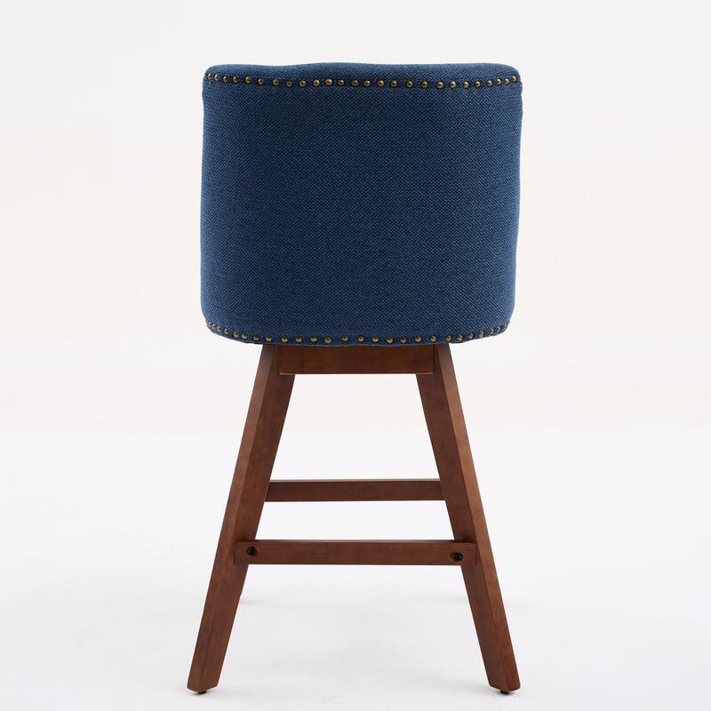 Counter Height Swivel Barstools, 26'' H Seat Height Upholstered Bar Stools Set of 2