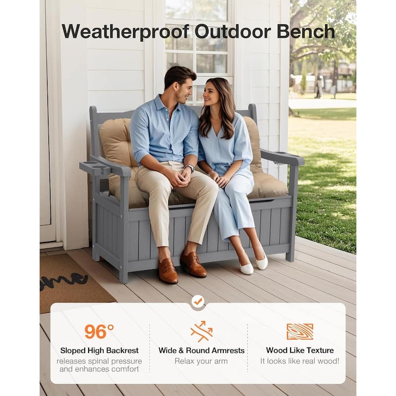 WINSOON Outdoor Garden Bench All-Weather Garden Benches