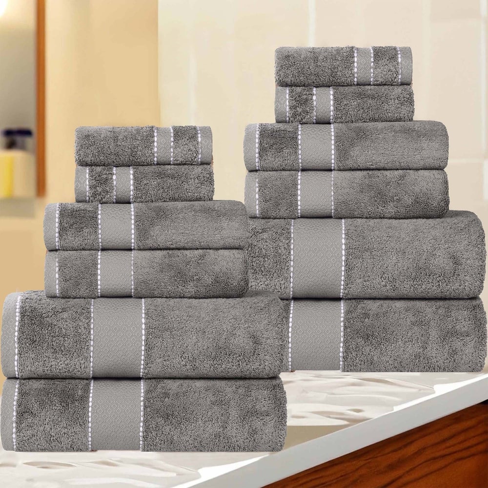 Superior Niles Cotton Ultra-Plush Absorbent 12 Piece Towel Set