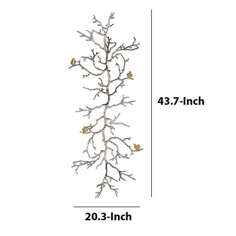 Aluminum Branch Wall Sculpture ,Silver