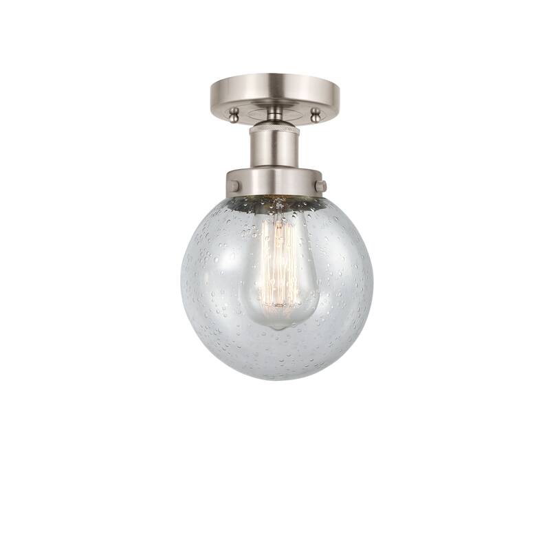 Innovations Lighting Beacon - 1 Light 6" Semi-Flush Mount - Mercury/Brushed Satin Nickel