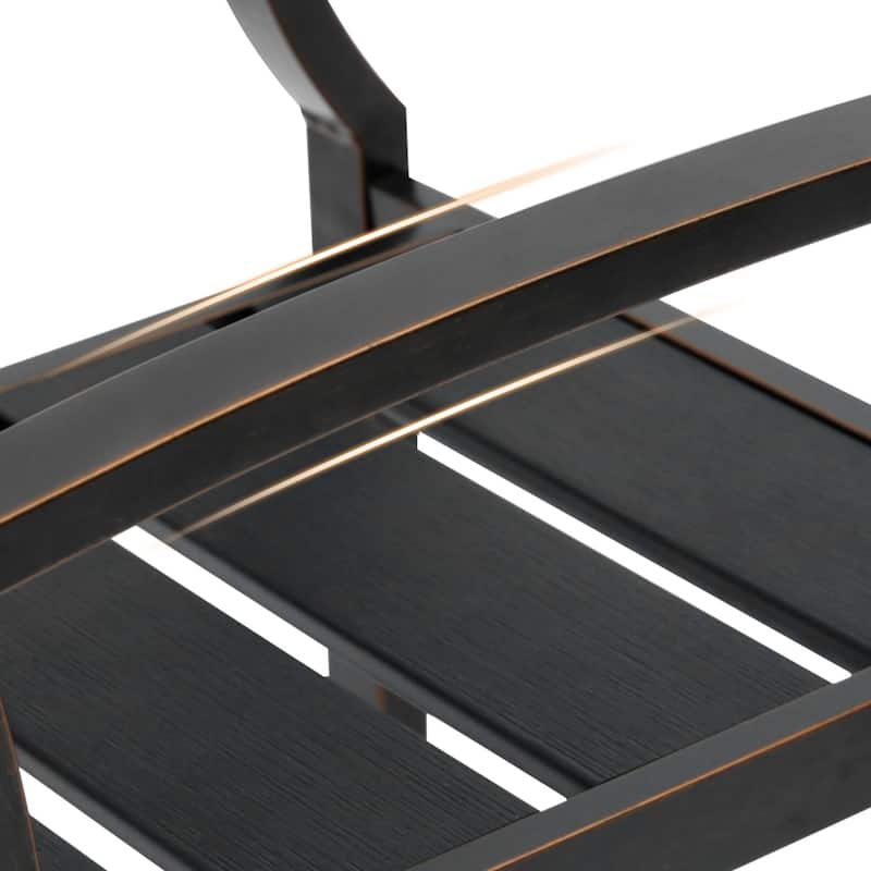 Black Brushed Brass Black Fine Straight Grain Outdoor Chair - 23.8" W x 22.6" L x 35" H