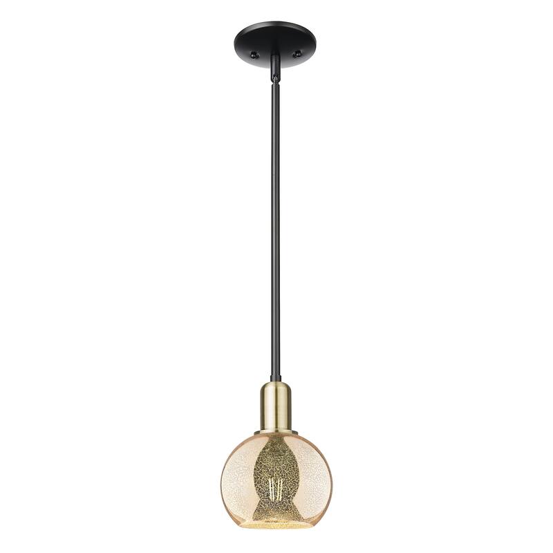 Innovations Lighting Endless Possibilities Arcadia - Athens - 1 Light 6" Stem Hung Mini Pendant - Mercury/Black Antique Brass