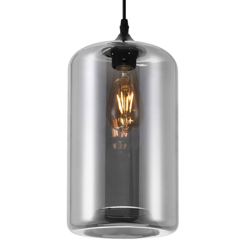 Glass 1 Light Down Mini Pendant With Smoke Finish - Transparent Smoke
