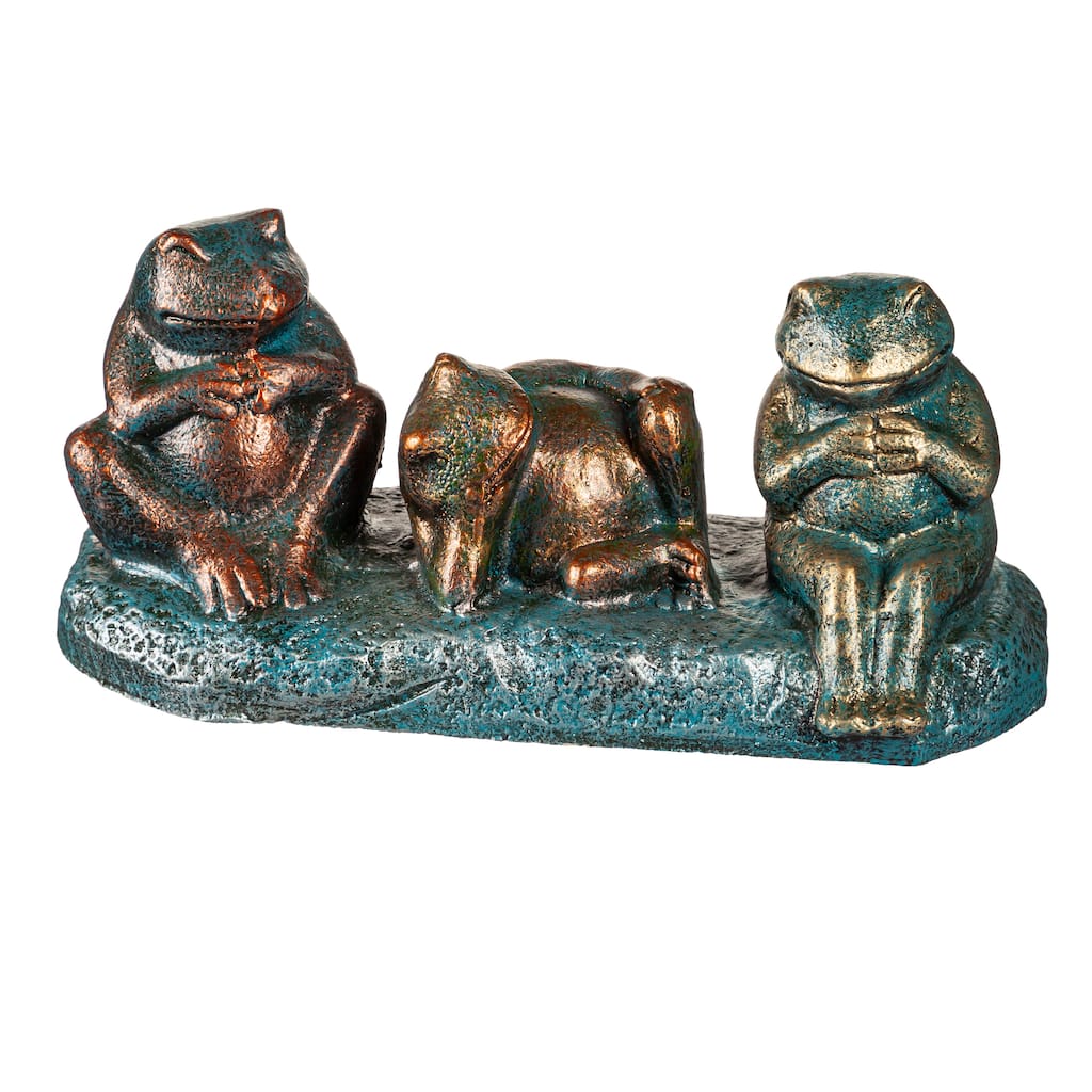 15 in. Glass Reinforced Cement Statuary, 3 Frogs