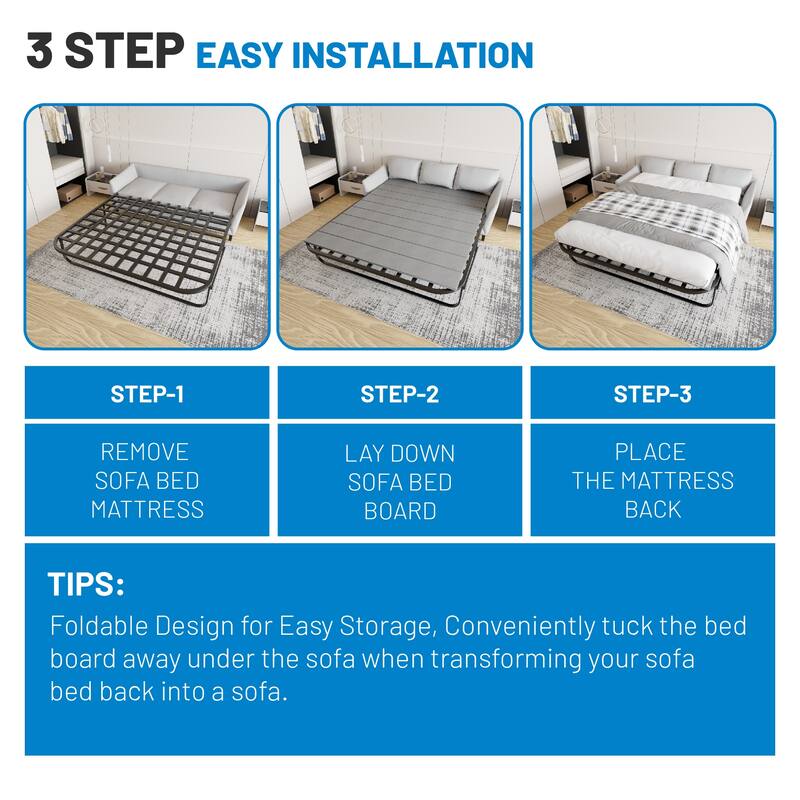 Heavy Duty Sleeper Sofa Support Slats, Reinforced Under Cushion Panel for Sofas and Bed Support, Pull Out Couch Mattress Board