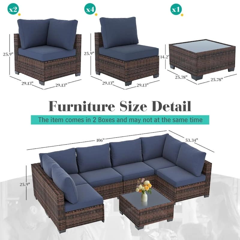 Zenova Patio Conversation Sets,Wicker Rattan Chairs Sofa Sets,Patio Furniture Seating