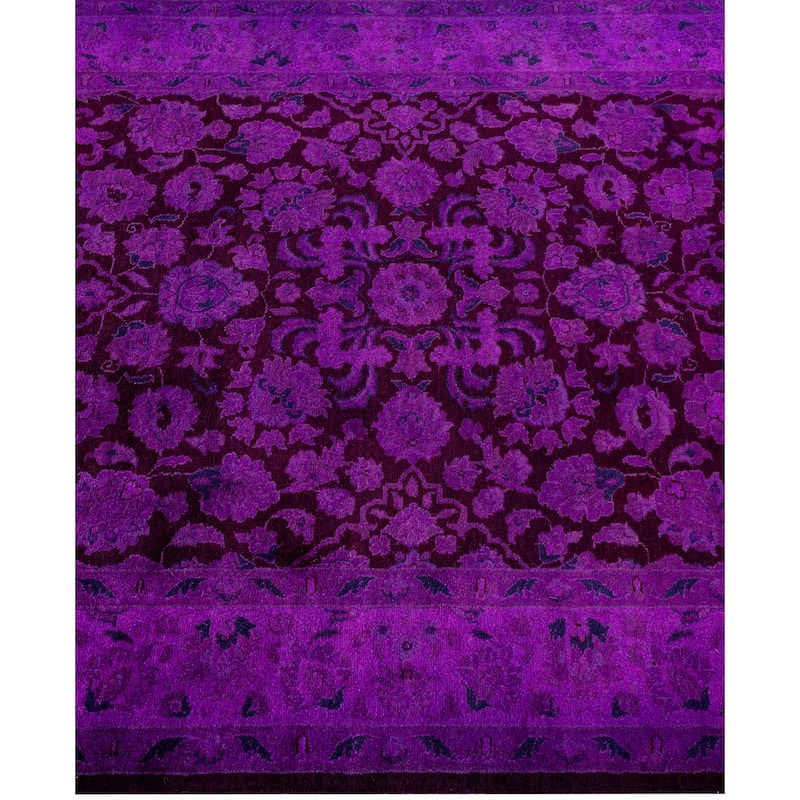Overdyed One-of-a-Kind Hand-Knotted Area Rug - Purple - 3' 2" x 5' 4"