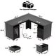 preview thumbnail 7 of 70, Modern Farmhouse L-Shape Desk with File Cabinet and Drawers, Homer Office Executive Desk with Charge Station