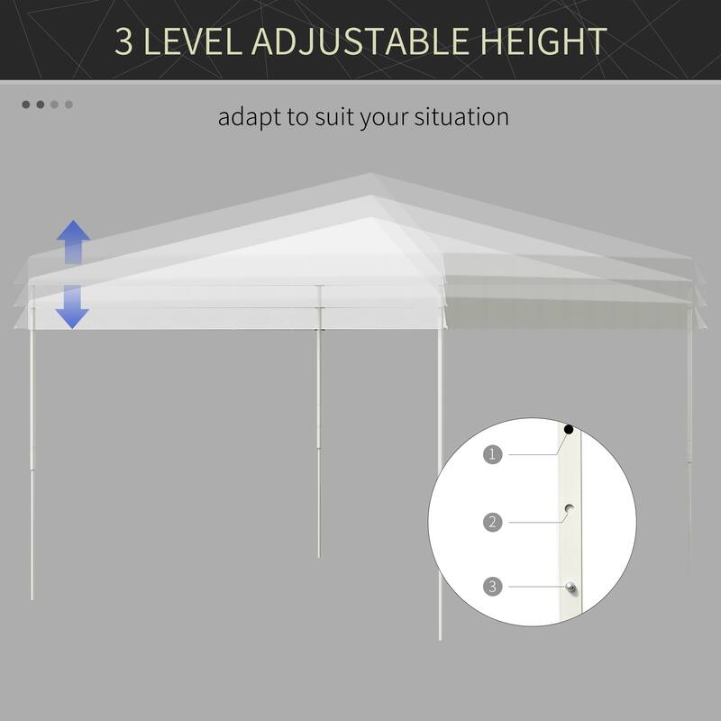 Adjustable Height Pop-Up Canopy Tent with Durable Steel Frame and Sun Protection
