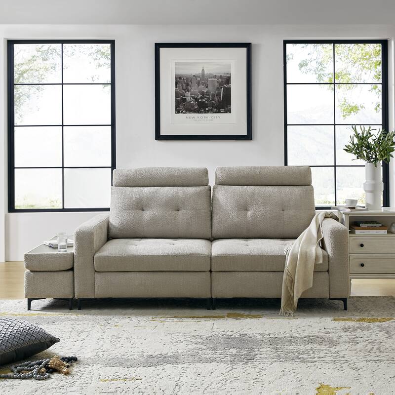 Friedrich Modern Storage Button-tufted Sectional Sofa with Adjustable Seating Depth and Metal Legs by HULALA HOME