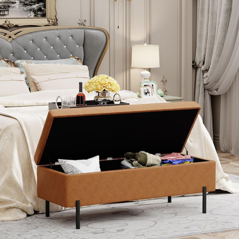 Andeworld End Of Bed Storage Bench,ottoman with storage for living room bedroom bench