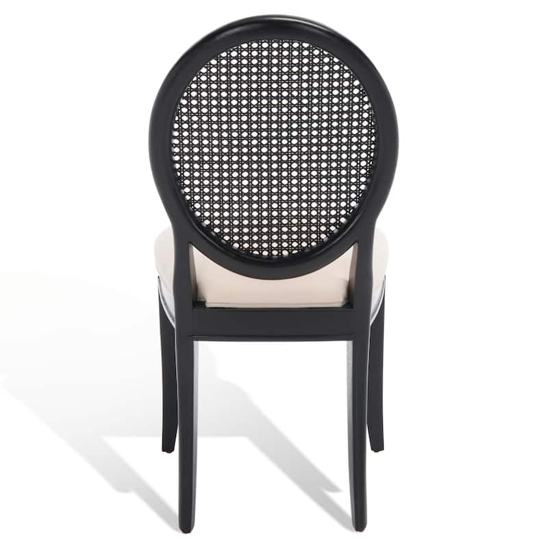 SAFAVIEH Couture Matthildi Rattan Back Dining Chair (Set of 2) - 19 In W x 22.5 In D x 38.5 In H - 19Wx23Dx39H