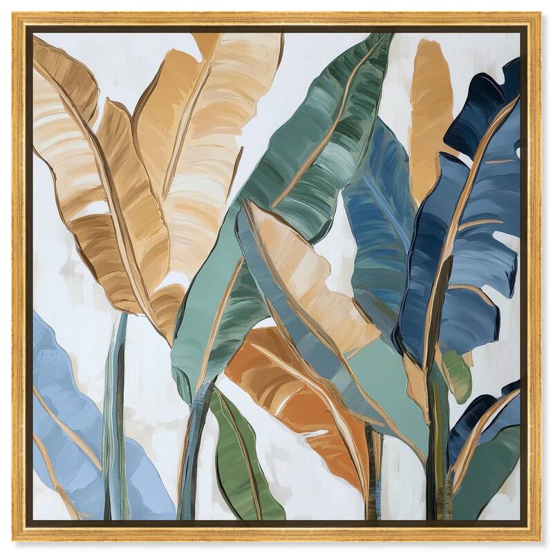 Paradise Fronds IV Canvas by Art Remedy - 12" x 12" - Gold