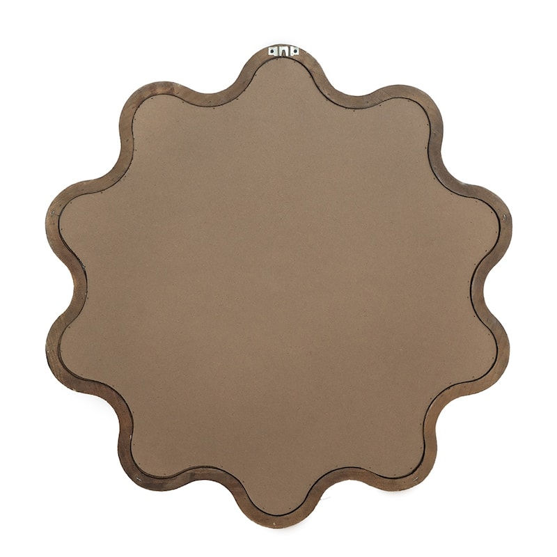 Wooden Accent Wall Mirror with Unique Frame