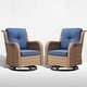preview thumbnail 26 of 110, Pocassy 3-Piece Outdoor Swivel Bistro Set, Wicker Rocking Chairs