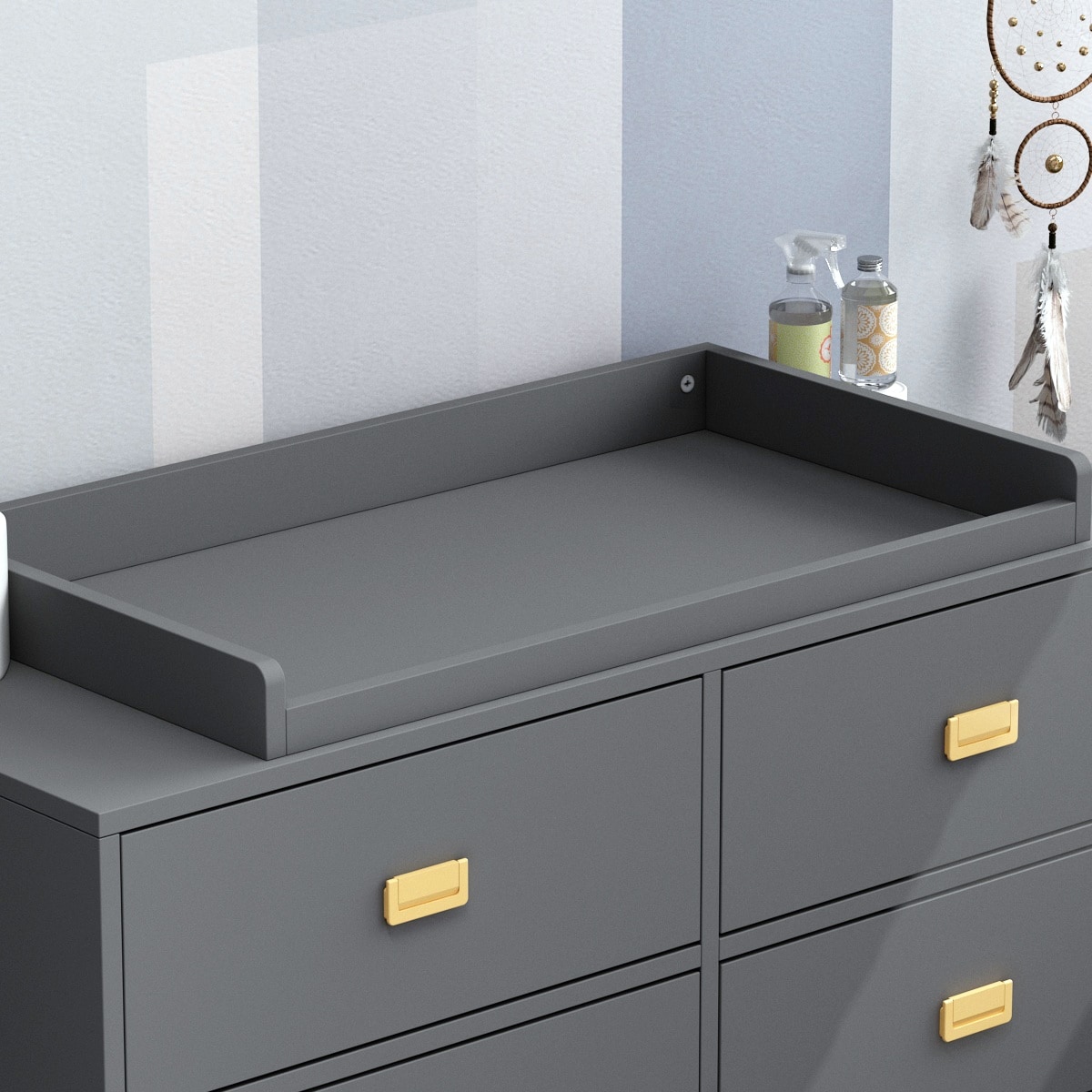 Kerrogee 6 Drawer Dresser with Changing Table Grey eBay