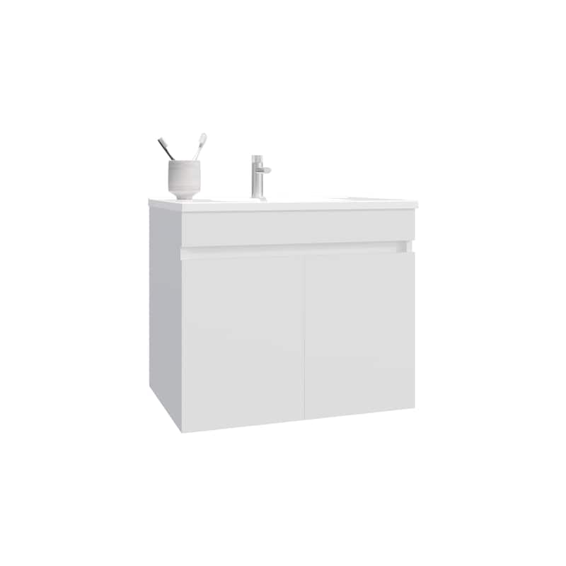 Bathroom Vanity with modern and sleek aesthetic., 2 Doors, 2 Shelves with engineered wood construction
