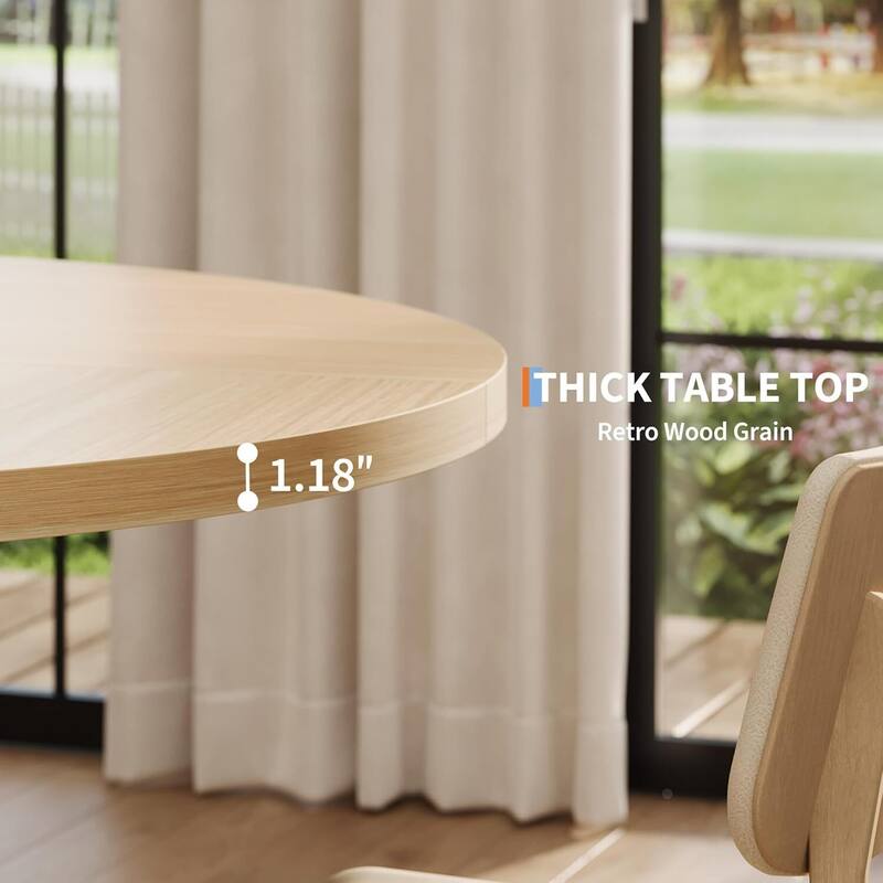 47 Inch Kitchen Round Dining Table for 4-6 for Kitchen, Apartment (Table Only)