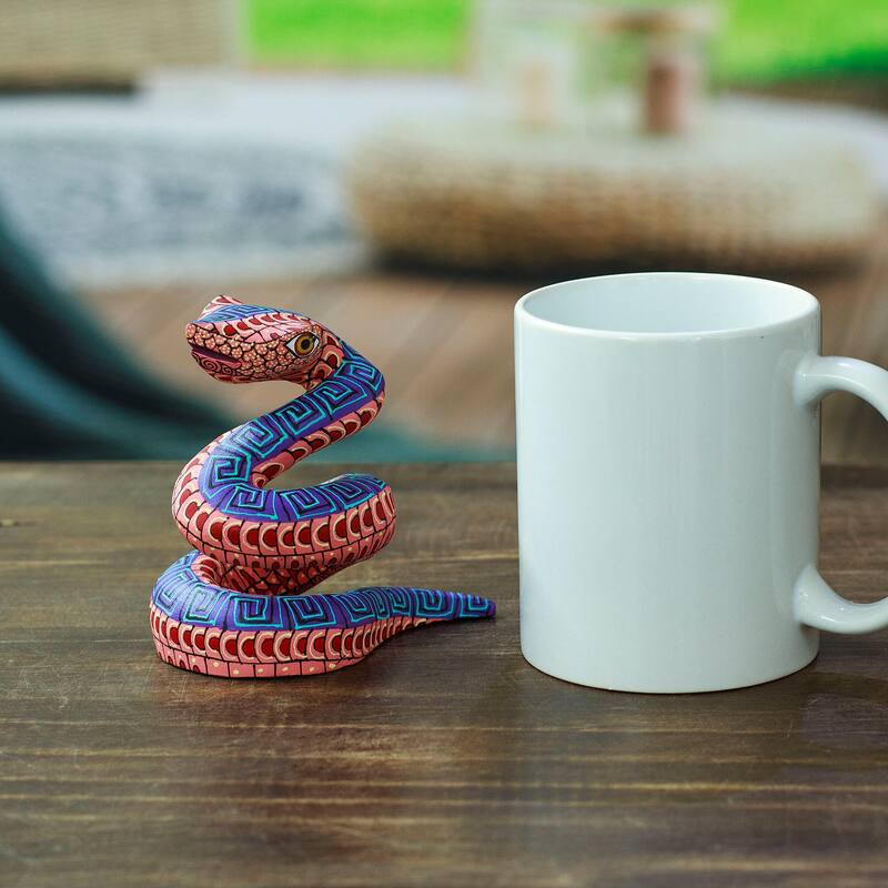 Novica Handmade Melon Hiss Wood Alebrije Figurine