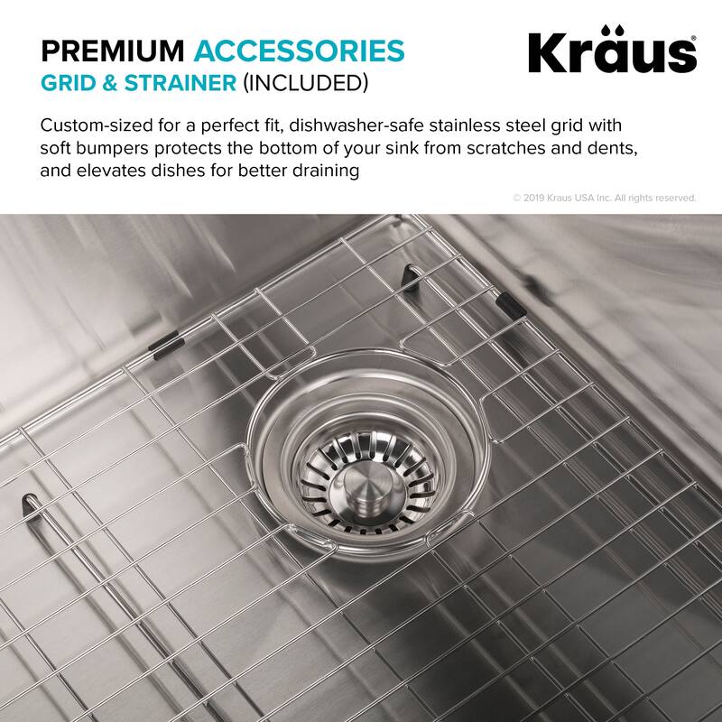Kraus Stark 33" Drop In or Undermount Single Basin Stainless Steel