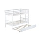 preview thumbnail 9 of 7, Twin Over Twin Rubber Wood Bunk Bed with Trundle, White
