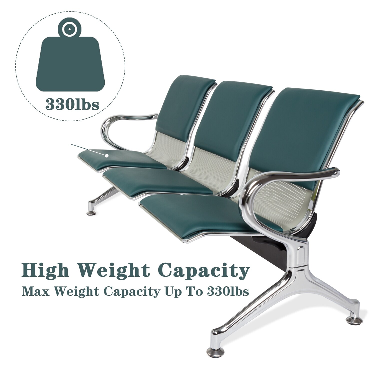 Kinbor Reception Chairs Waiting Room Chair 3 Seat Waiting Bench Visitor Guest Chair For Bank Office Clinic Barbershop Overstock 31523538 Brown