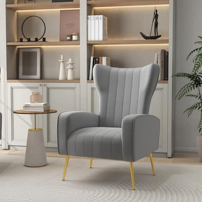 Velvet Accent Chair Upholstered Living Room Arm Chair